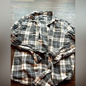 Men's Gray Plaid Shirt